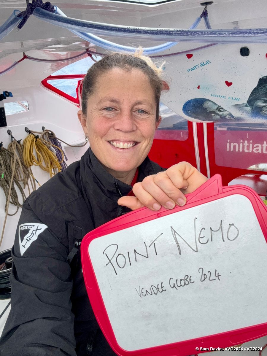 Photo sent from the boat Initiatives-Coeur during the Vendee Globe sailing race on December 09, 2024. Photo credit: skipper Sam Davies. Nemo point