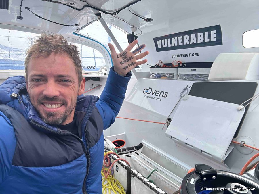 Photo sent from the boat VULNERABLE skipper Thomas Ruyant (FRA) during the Vendee Globe sailing race on December 27, 2024. Photo credit: skipper Thomas Ruyant. Cape Horn