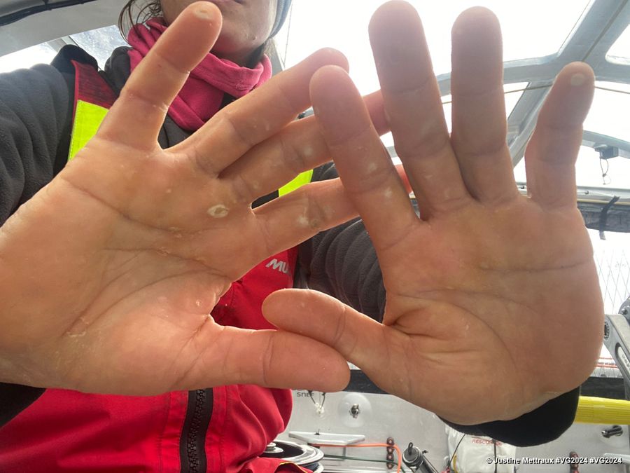 Photo sent from the boat TeamWork - Team Snef during the Vendee Globe sailing race on December 27, 2024. Photo credit: skipper Justine Mettraux.