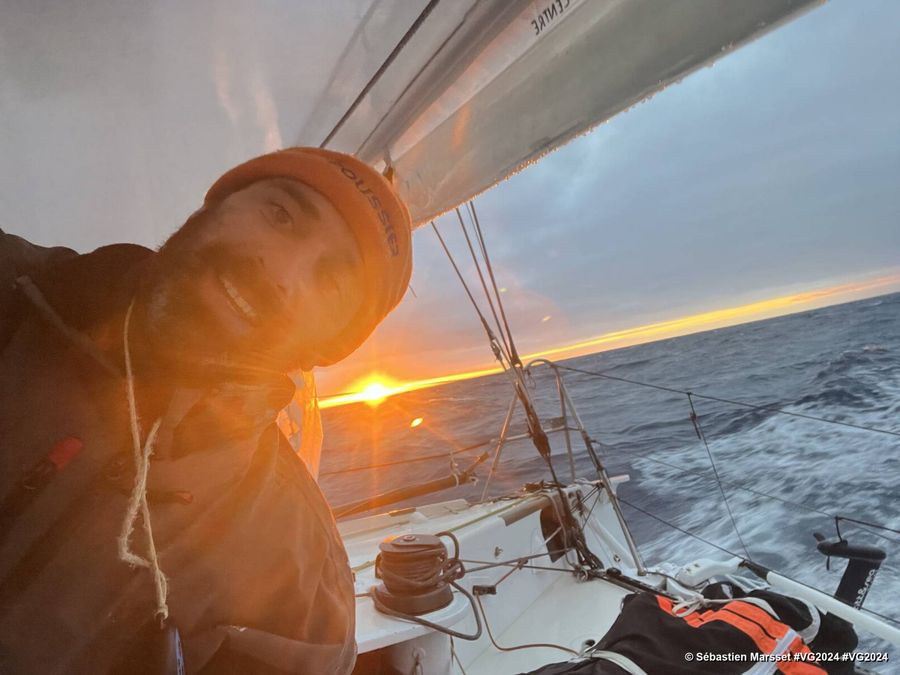 Photo sent from the boat FOUSSIER during the Vendee Globe sailing race on December 28, 2024. Photo credit: skipper Sébastien Marsset