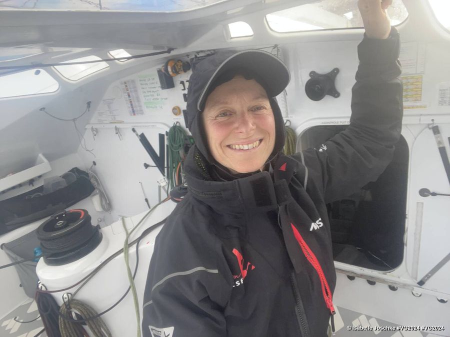 Photo sent from the boat MACSF during the Vendee Globe sailing race on December 29, 2024. Photo credit: skipper Isabelle Joschke