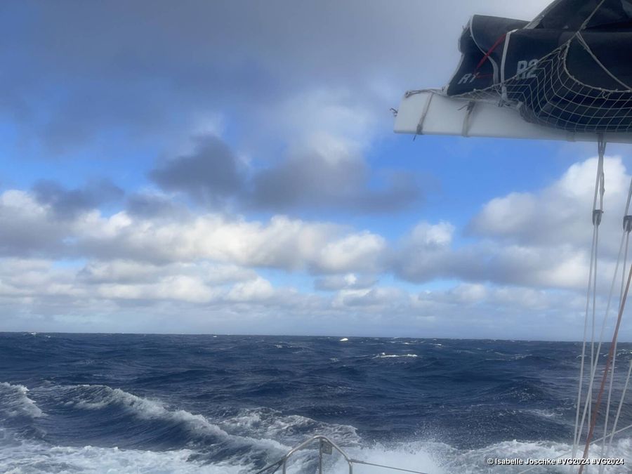 Photo sent from the boat MACSF during the Vendee Globe sailing race on December 29, 2024. Photo credit: skipper Isabelle Joschke