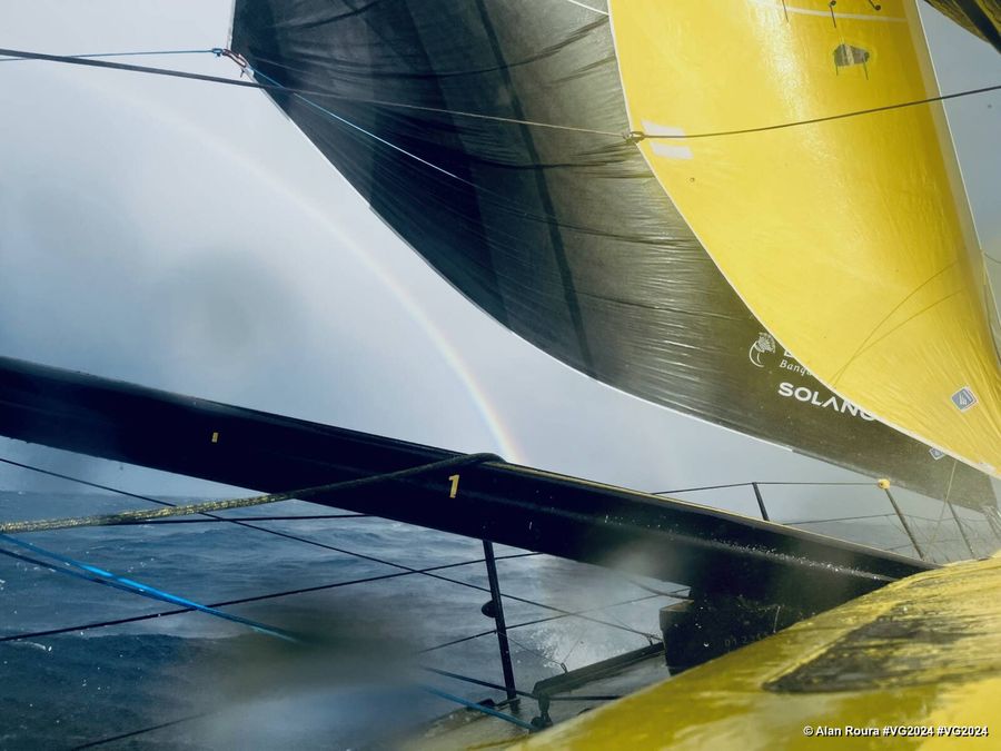 Photo sent from the boat Hublot during the Vendee Globe sailing race on January 02, 2025. Photo credit: skipper Alan Roura.