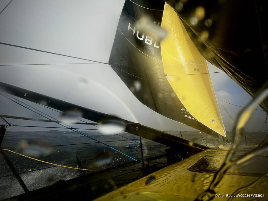 Photo sent from the boat Hublot during the Vendee Globe sailing race on January 02, 2025. Photo credit: skipper Alan Roura