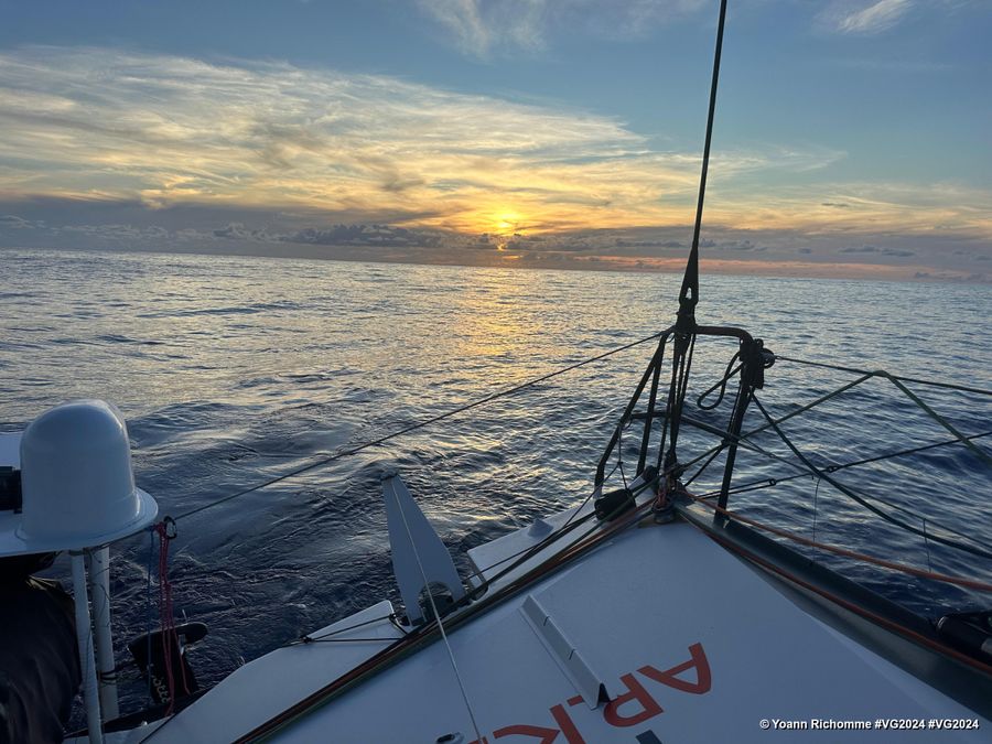 Photo sent from the boat PAPREC ARKÉA during the Vendee Globe sailing race on January 03, 2025. Photo credit: skipper Yoann Richomme
