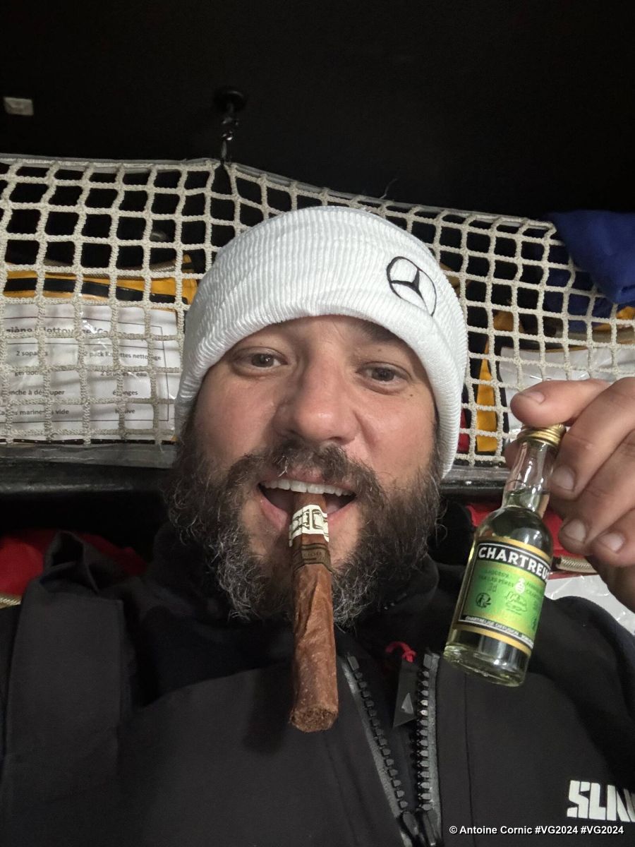 Photo sent from the boat HUMAN Immobilier during the Vendee Globe sailing race on January 04, 2024. Photo credit: skipper Antoine Cornic. Happy bnirthday to you!