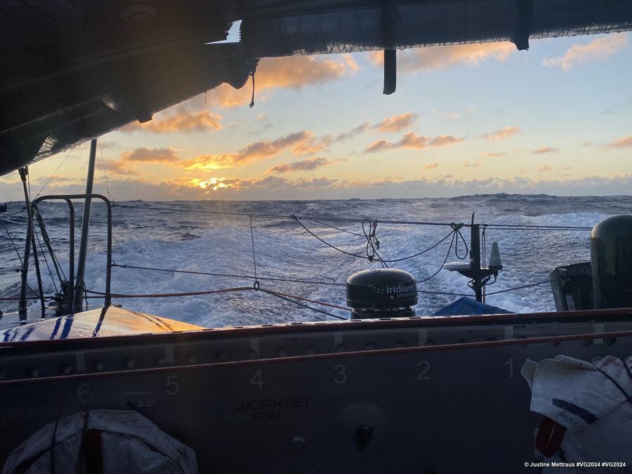 Photo sent from the boat TeamWork - Team Snef during the Vendee Globe sailing race on January 05, 2025 - Photo credit: skipper Justine Mettraux