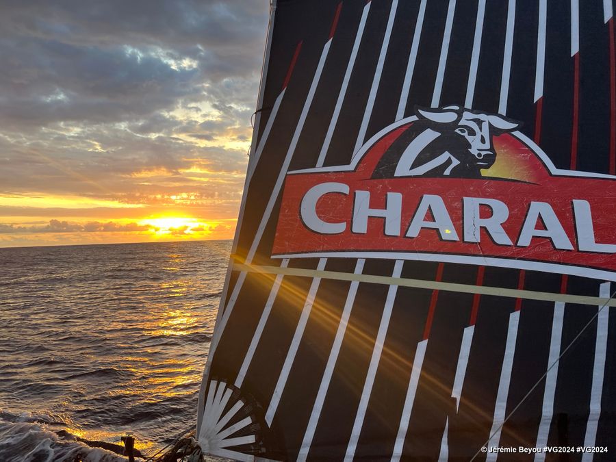 Photo sent from the boat Charal during the Vendee Globe sailing race on January 06, 2025. Photo credit: skipper Jérémie Beyou