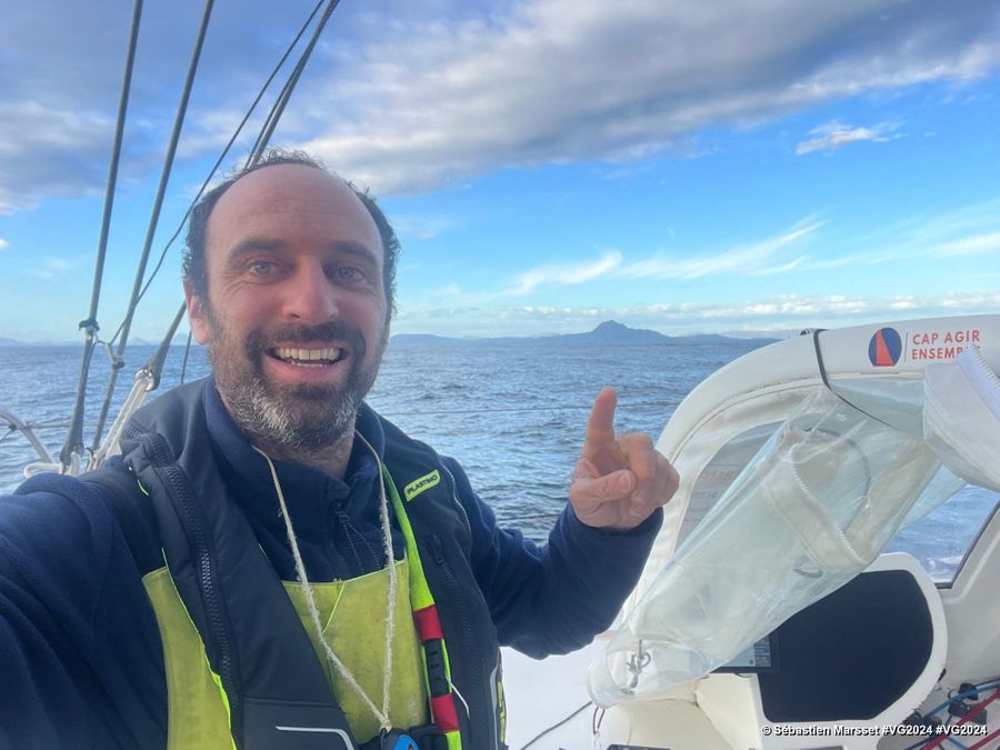 Photo sent from the boat FOUSSIER during the Vendee Globe sailing race on January 08, 2024. Photo credit: skipper Sébastien Marsset. Cape Horn