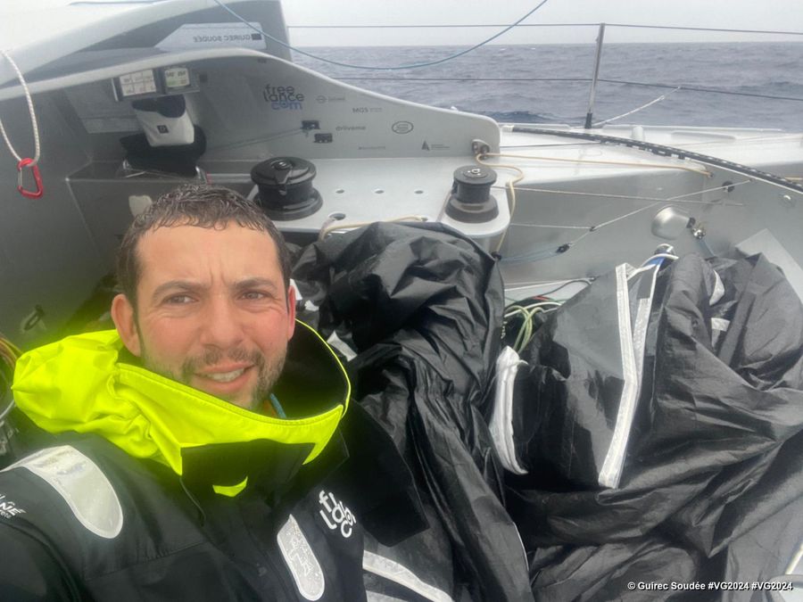 Photo sent from the boat Freelance.com during the Vendee Globe sailing race on January 08, 2025. Photo credit: skipper Guirec Soudée