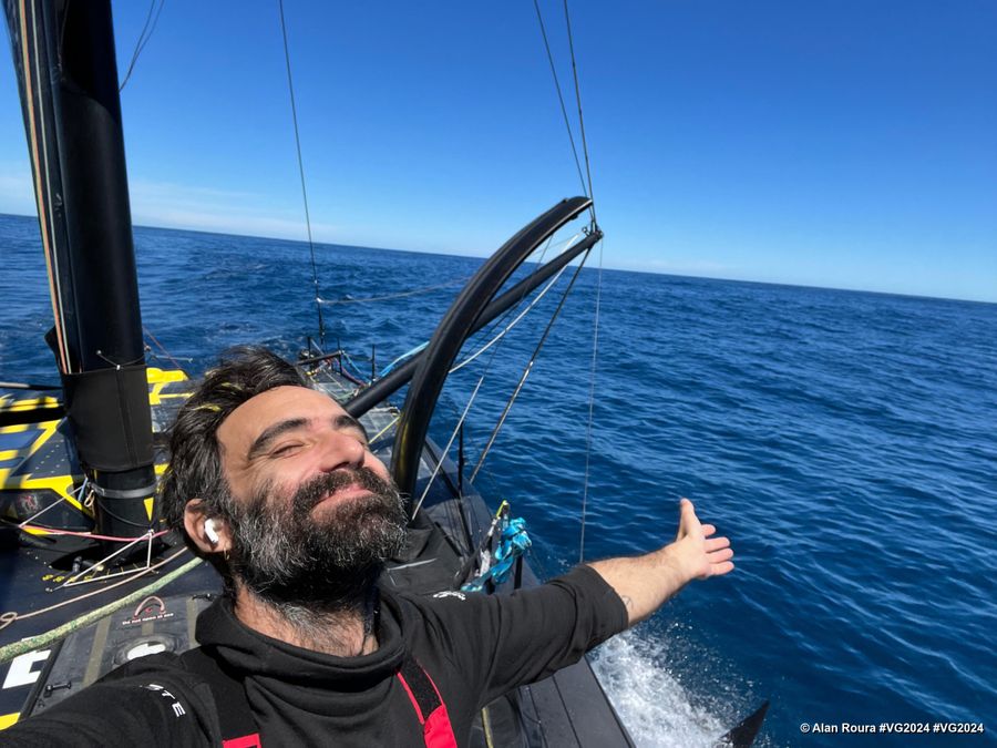 Photo sent from the boat Hublot during the Vendee Globe sailing race on January 08, 2025. Photo credit: skipper Alan Roura