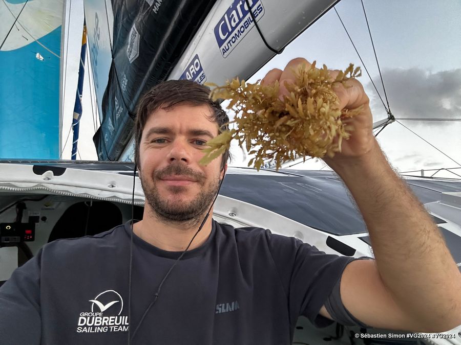 Photo sent from the boat Groupe Dubreuil during the Vendee Globe sailing race on January 09, 2024. Photo credit: skipper Sébastien Simon