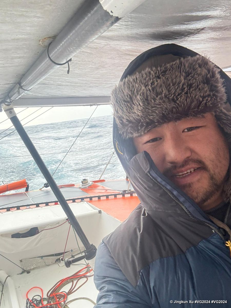 Photo sent from the boat Singchain Team Haikou during the Vendee Globe sailing race on January 09, 2024. Photo credit: skipper Jingkun Xu. Point Nemo