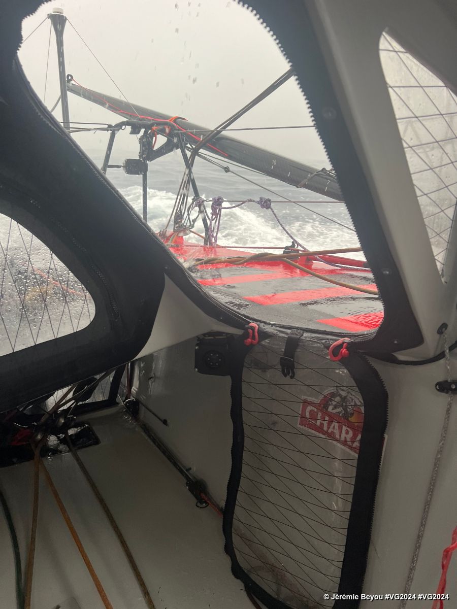 Photo sent from the boat Charal during the Vendee Globe sailing race on January 13, 2025. Photo credit: skipper Jérémie Beyou