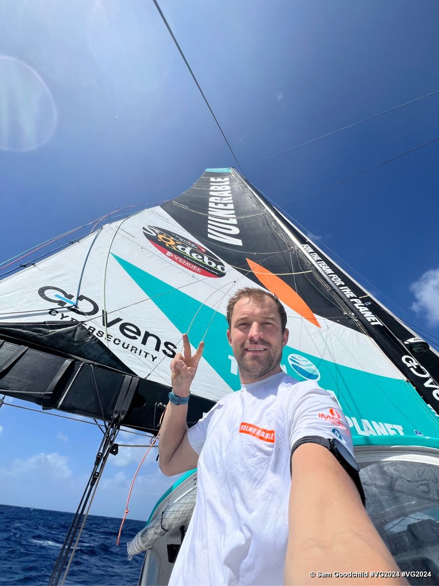 Photo sent from the boat VULNERABLE SG during the Vendee Globe sailing race on January 15, 2025. Photo credit: skipper Sam Goodchild