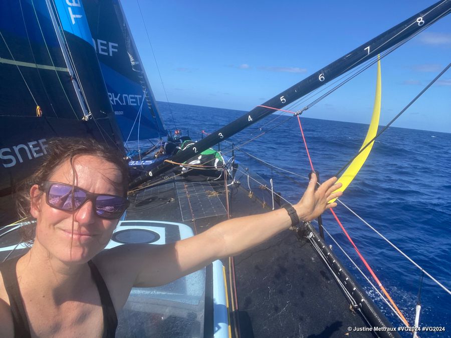 Photo sent from the boat TeamWork - Team Snef during the Vendee Globe sailing race on January 16, 2025 - Photo credit: skipper Justine Mettraux