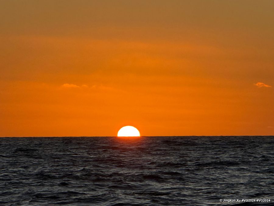 Photo sent from the boat Singchain Team Haikou during the Vendee Globe sailing race on January 19, 2024. Photo credit: skipper Jingkun Xu