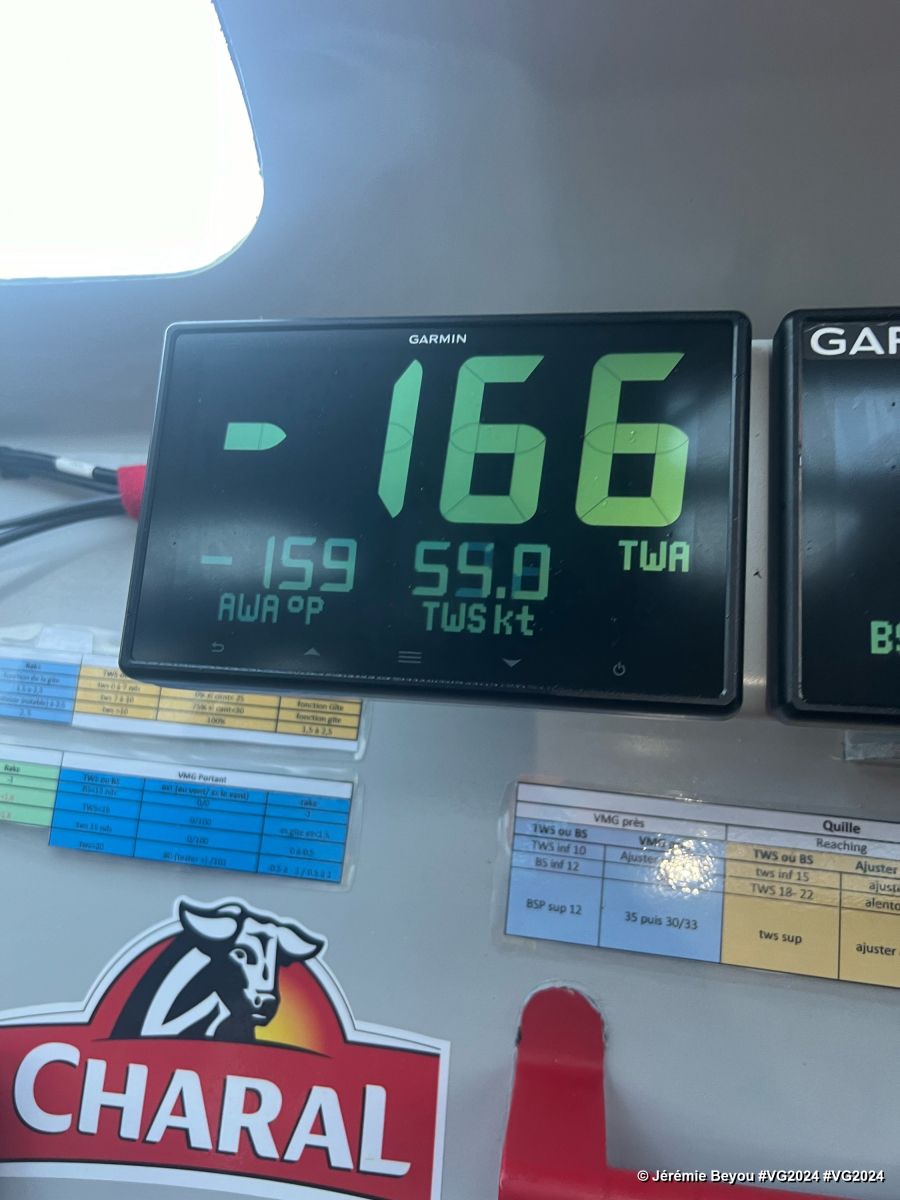 Photo sent from the boat Charal during the Vendee Globe sailing race on January 20, 2025. Photo credit: skipper Jérémie Beyou) navigation station