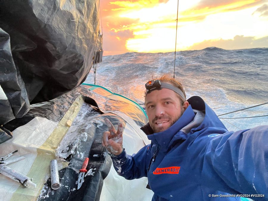 Photo sent from the boat VULNERABLE SG during the Vendee Globe sailing race on January 20, 2025. Photo credit: skipper Sam Goodchild