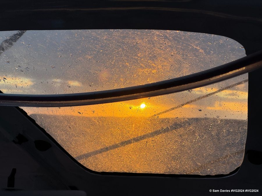 Photo sent from the boat Initiatives-Coeur during the Vendee Globe sailing race on January 20, 2025. Photo credit: skipper Sam Davies