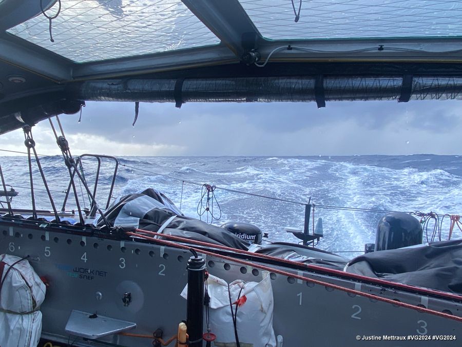 Photo sent from the boat TeamWork - Team Snef during the Vendee Globe sailing race on January 23, 2025 - Photo credit: skipper Justine Mettraux