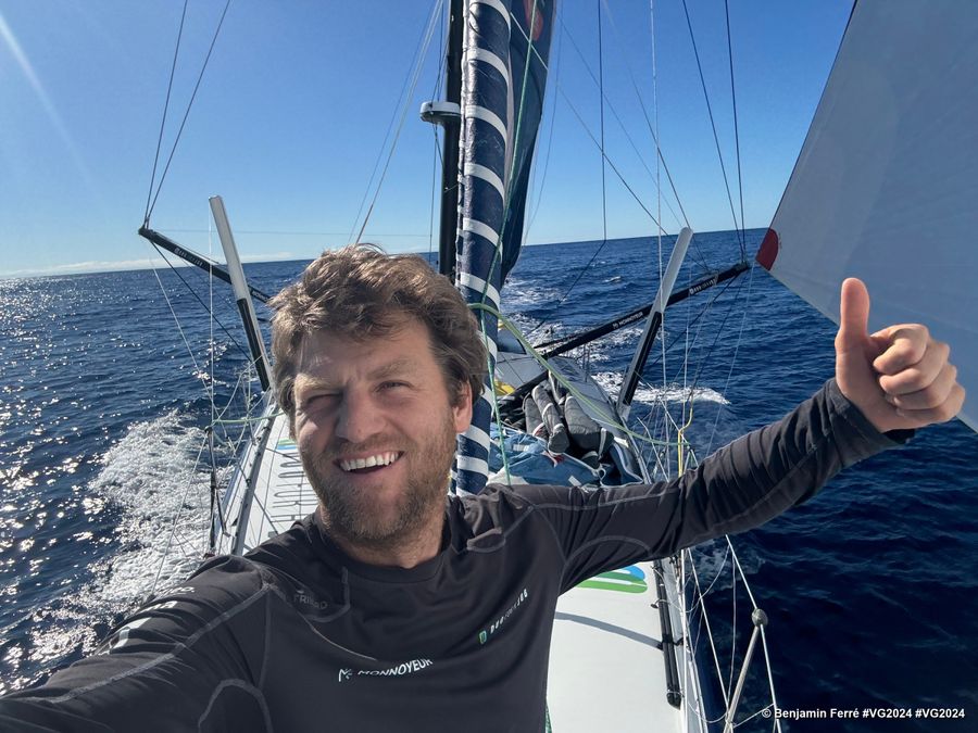 Photo sent from the boat Monnoyeur - DUO for a JOB during the Vendee Globe sailing race on January 27, 2024. Photo crecit: skipper Benjamin Ferré