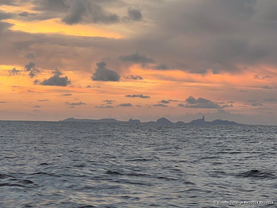 Photo sent from the boat DeVenir during the Vendee Globe sailing race on January 28, 2025. Photo credit: skipper Violette Dorange. Fernando de Noronha island