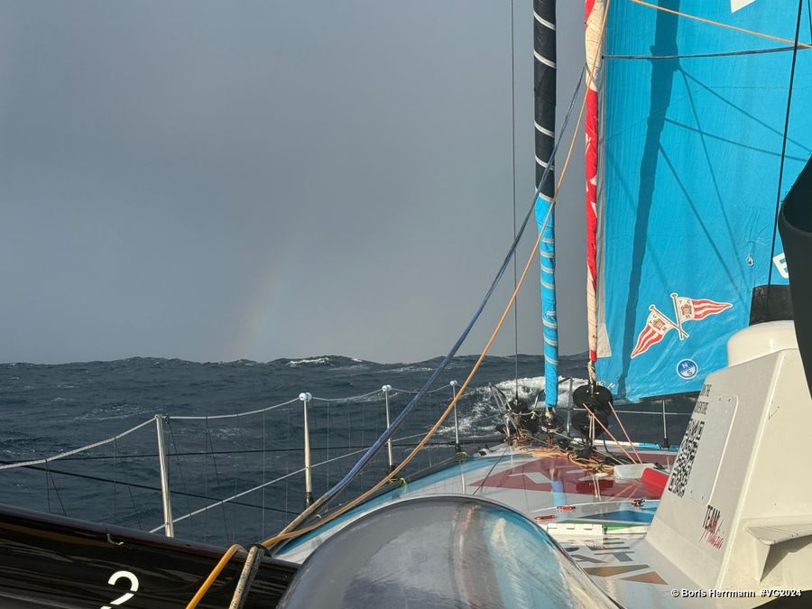 Photo sent from the boat Malizia - Seaexplorer during the Vendee Globe sailing race on January 29, 2025. Photo credit: skipper Boris Herrmann