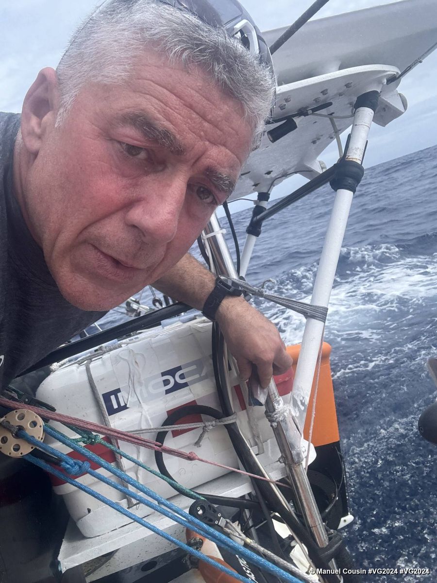 Photo sent from the boat Coup de Pouce during the Vendee Globe sailing race on January 29, 2025. Photo credit: skipper Manuel Cousin