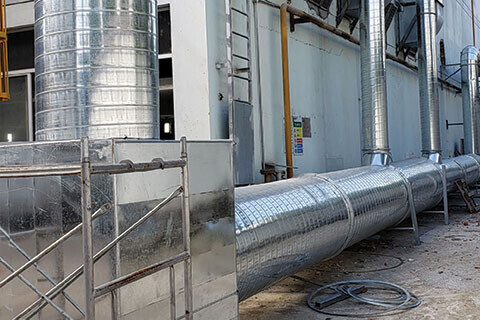Central exhaust collection and cleansing system at the WinTech factory